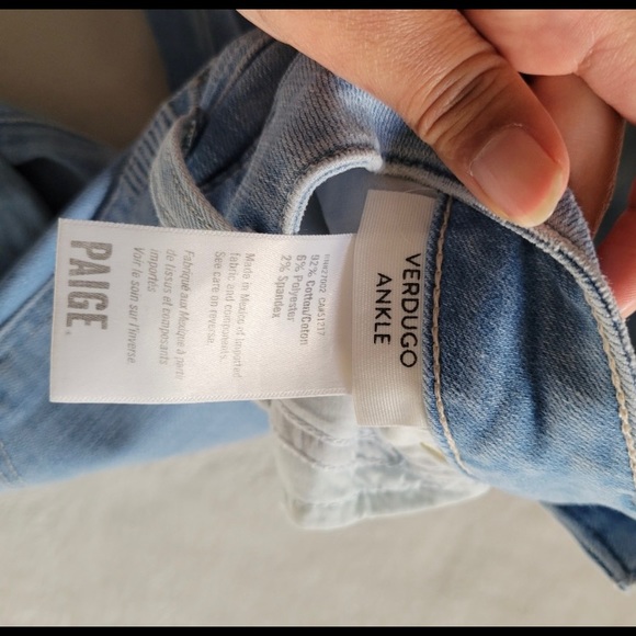 PAIGE Verudgo Ankle Raw Hem Washed Blue Jeans Size 31 - Picture 5 of 11